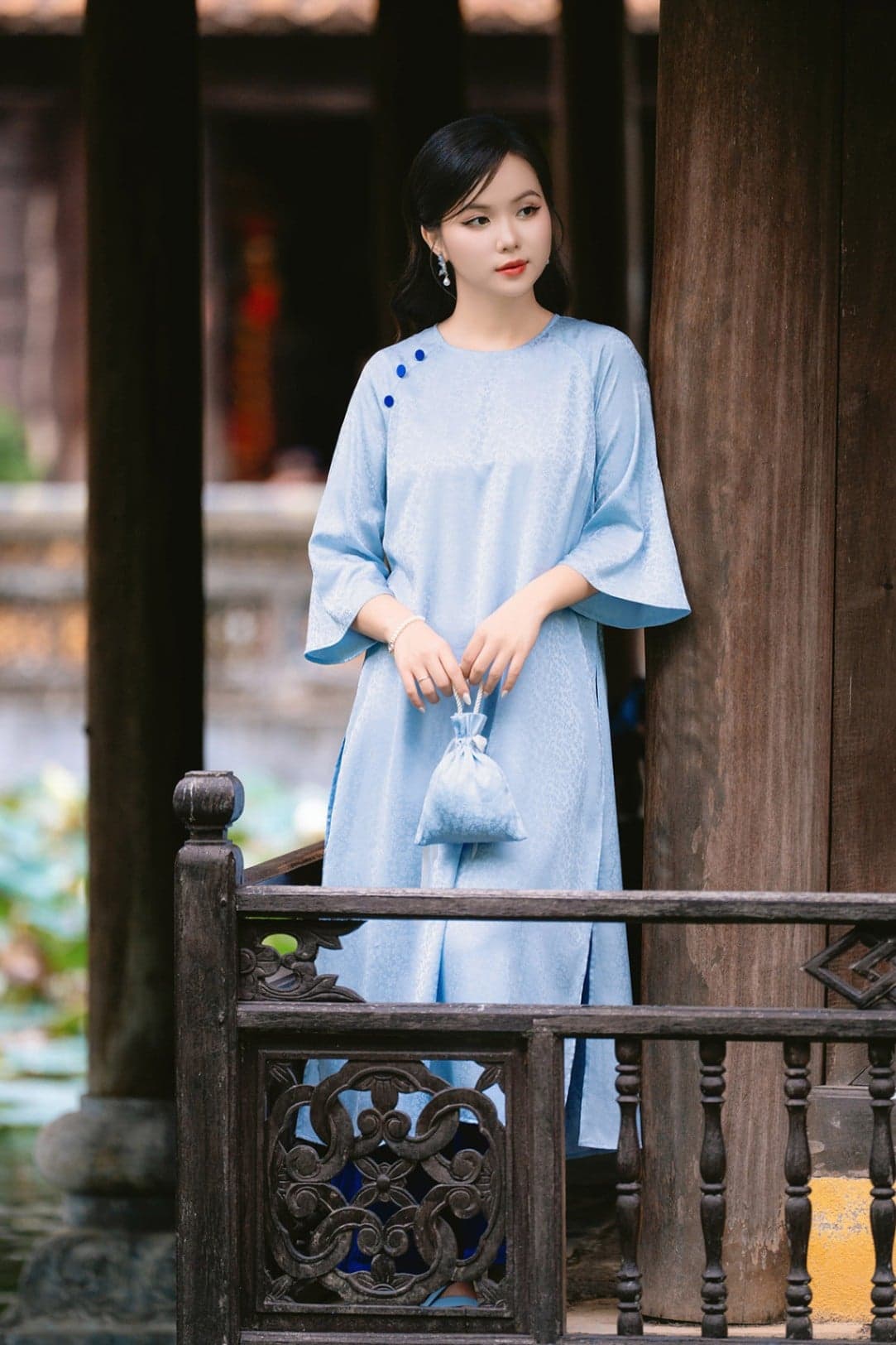 Áo dài cách tân Thiên Thanh - O61A24Q024 ( Không kèm quần )